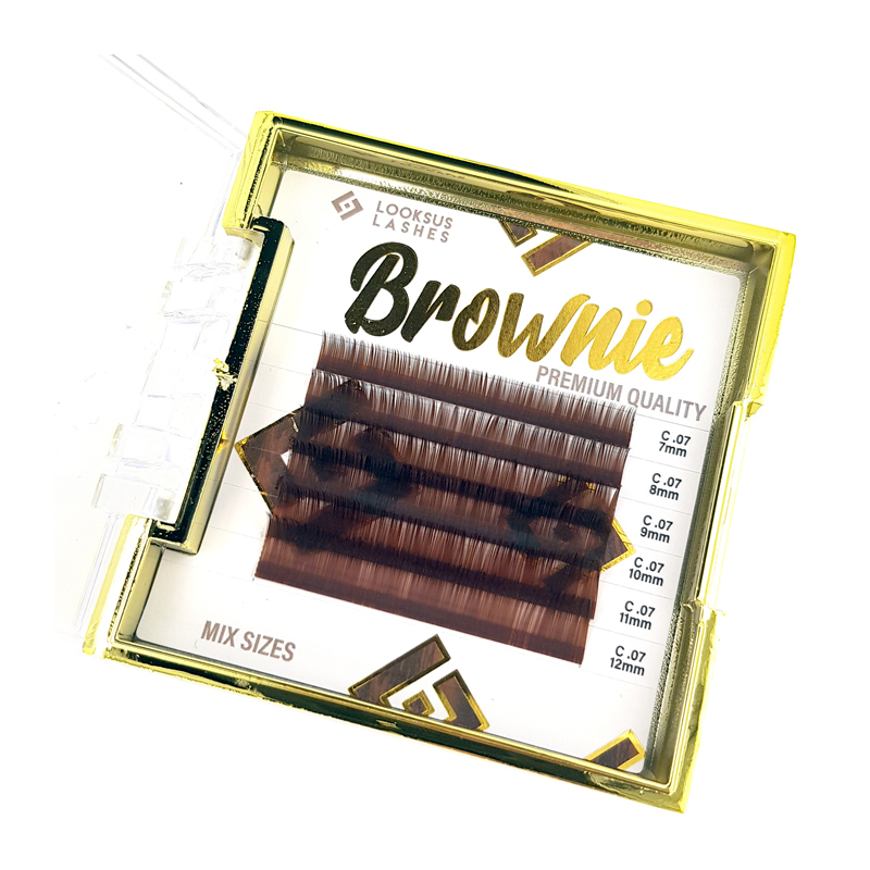 Rzęsy Brownie 0,07 mix - Medium Brown, D 1
