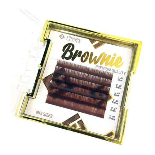 Rzęsy Brownie 0,07 mix - Medium Brown, D 1