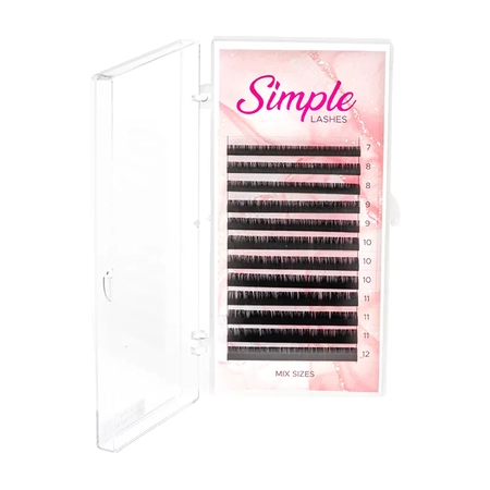 Rzęsy Simple Lashes - Mix (7-12mm), 0,10, D