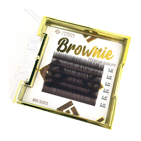 Rzęsy Brownie 0,07 - Dark Chocolate, C, 7mm