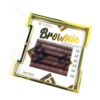 Rzęsy Brownie 0,07 - Medium Brown, D, 8mm